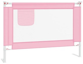 vidaXL Μπάρα Κρεβατιού Προστατευτική Ροζ 90 x 25 εκ. Υφασμάτινη