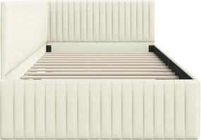 vidaXL Κρεβάτι Γωνίας Κρεμ 100 x 200 cm Βελούδο