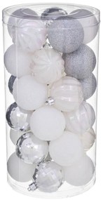 Χριστουγεννιάτικες Μπάλες (Σετ 30τμχ) A-S White/Silver 129157AB