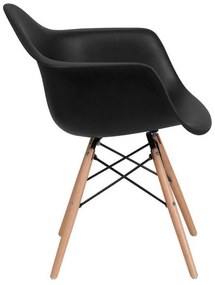 Καρέκλα Casual Fylliana Μαύρο κάθισμα με Φυσικά πόδια 65x64x79εκ. 4αδα 65x64x79 εκ.