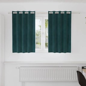 vidaXL Κουρτίνες 2 pcs Σκούρο πράσινο 140 x 140 cm Βελούδο