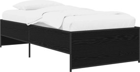 vidaXL Σκελετός Κρεβατιού Μαύρη Δρυς 80 x 200 cm Επεξεργασμένο Ξύλο