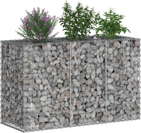 vidaXL Ανασηκωμένο κρεβάτι gabion Ασημί
