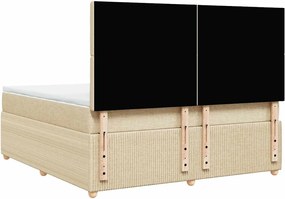 vidaXL Κρεβάτι Boxspring με Στρώμα Κρεμ 180x200 εκ. Υφασμάτινο