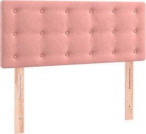vidaXL Κρεβάτι Boxspring με Στρώμα &amp; LED Ροζ 120x200 εκ. Βελούδινο
