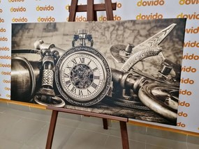 Ρολόι με εικόνα από το παρελθόν σε σχέδιο σέπια - 100x50