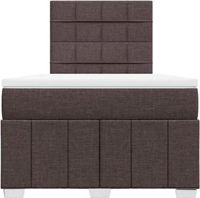 vidaXL Κρεβάτι Boxspring με Στρώμα Σκούρο Καφέ 120x190 εκ Υφασμάτινο