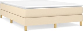vidaXL Κρεβάτι Boxspring με Στρώμα Κρεμ 140x200 εκ. Υφασμάτινο