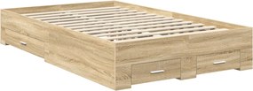 vidaXL Σκελετός Κρεβατιού Δρύς Sonoma 135 x 190 cm Επεξεργασμένο Ξύλο