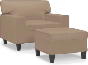 vidaXL Πολυθρόνα Καπουτσίνο 60 εκ. Συνθετικό δέρμα με Υποπόδιο