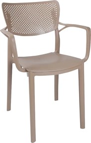 Τραπεζαρία Explore-Frontline pakoworld σετ 3τεμ PP cappuccino 90x90x73,5εκ