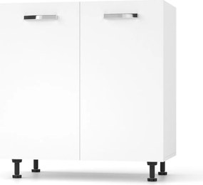 CHARLOTΤE Ντουλάπι Νεροχύτη 80x46.5x82εκ με μεταλλικά χερούλια Λευκό