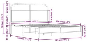 Πλαίσιο Κρεβατιού Χωρ. Στρώμα Sonoma Δρυς 120x190 εκ. Επ. Ξύλο - Καφέ