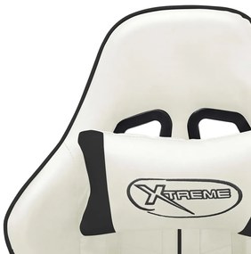 Καρέκλα Gaming Ασπρόμαυρη από Συνθετικό Δέρμα - Πολύχρωμο