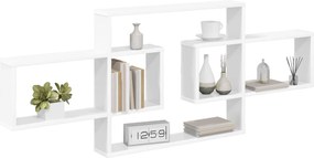 vidaXL Ράφι Τοίχου Λευκό 130 x 10 x 50 εκ. Επεξεργασμένο Ξύλο