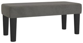 vidaXL Κρεβάτι Boxspring με Στρώμα Σκούρο Γκρι 90x190 εκ. Βελούδινο
