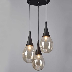 Φωτιστικό Οροφής Avantgarde OD53423RBK Black Metal, Glass