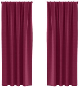 vidaXL Κουρτίνες με κουρτίνες 2 pcs Κόκκινο 225x140εκ. Πολυεστέρας