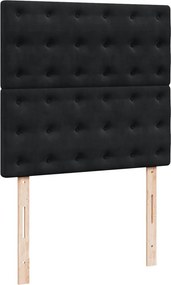 vidaXL Κρεβάτι Boxspring με Στρώμα Μαύρο 100x200 εκ. Βελούδινο