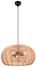 Φωτιστικό Κρεμαστό Vintage Industrial Trio Lighting Inga 312200336 Φυσικό Rattan