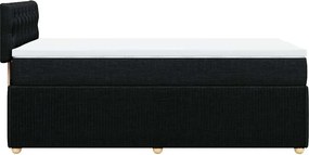 vidaXL Κρεβάτι Boxspring με Στρώμα Μαύρο 90x200 εκ. Υφασμάτινο