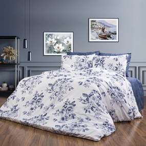 Σεντόνια Υπέρδιπλα (Σετ 220x240) Dimcol Βερονίκη 486 White-Blue