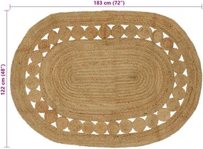 vidaXL Χαλιά χώρου Φυσικό 122 x 183 cm Γιούτα