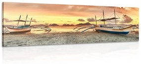 Εικόνα μιας βάρκας στο ηλιοβασίλεμα - 150x50