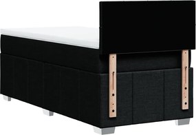 vidaXL Κρεβάτι Boxspring με Στρώμα Μαύρο 100 x 200 εκ. Υφασμάτινο