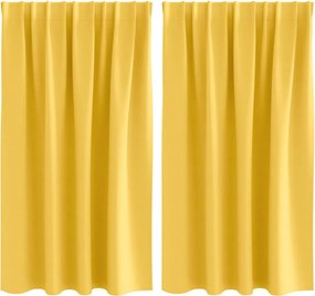 vidaXL Κουρτίνες Μαύρης Ύφανσης με Δαχτυλίδια 2 pcs Χαμομηλί κίτρινο