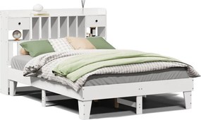 vidaXL Σκελετός Κρεβ. Χωρίς Στρώμα Λευκό 140x190 εκ Μασίφ Πεύκο