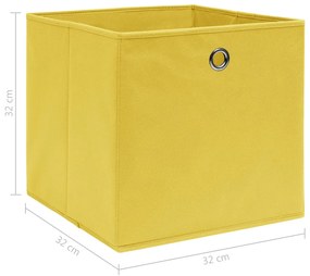 vidaXL Κουτιά Αποθήκευσης 10 τεμ. Κίτρινα 32 x 32 x 32 εκ. Υφασμάτινα