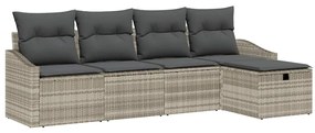 vidaXL Σετ Καναπέ Κήπου 5 pcs Ανοιχτό γκρι 233 x 117 x 85 εκ
