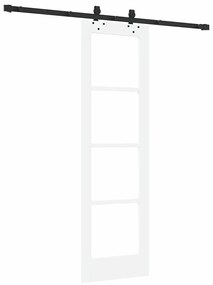 vidaXL Συρόμενη Πόρτα Λευκό 61 x 198.5 εκ. Ξύλο και μέταλλο