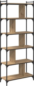 vidaXL Βιβλιοθήκη artisan δρυς 76 x 32 x 192 εκ. Επεξεργασμένο ξύλο