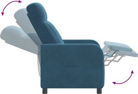 vidaXL Κάθισμα μασάζ Μπλε Βελούδο
