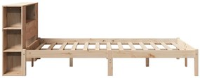 vidaXL Κρεβάτι Βιβλιοθήκη Χωρίς Στρώμα 120x190 εκ Μασίφ Ξύλο Πεύκου