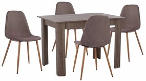 Τραπεζαρία HM11617.03 (Σετ 5τμχ) 110x80x77 Brown 4 Θέσεων