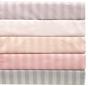 Σεντόνι Μονό 165x270 Polycotton Σατέν ριγέ 850 Μέντα