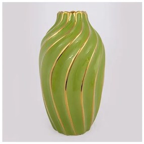 Βάζο Κεραμικό Πράσινο-Χρυσό 17x17x30.5cm 752-20185 Estheti-752-20185-Πράσινο 752-20185