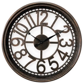 Ρολόι Τοίχου Καφέ Πλαστικό Φ50.7x5.2cm