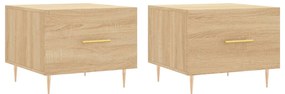 vidaXL Τραπεζάκια Σαλονιού 2 τεμ Sonoma Δρυς 50x50x40 εκ Επεξ. Ξύλο