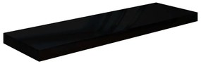 Ράφια Τοίχου Γυαλιστερά Μαύρα 2 Τεμάχια 80x23,5x3,8 εκ. MDF - Μαύρο
