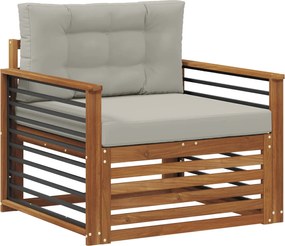 vidaXL Εξωτερικός καναπές Στερεό Ξύλο Ακακίας και Πολυεστέρ