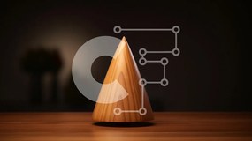 Intra Συλλεκτικό Ξύλινο Παζλ Plywood  4mm - Ξύλινος κώνος σε ένα άδειο τραπέζι στο σκοτάδι Σε Ξύλινο Κουτί - Διαστάσεις: 10x10 cm – 25 κομμάτια