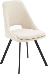 Καρέκλα Initiate pakoworld ύφασμα cream-πόδι μαύρο