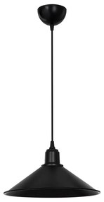 GloboStar® FONTE 203-0080 Μοντέρνο Κρεμαστό Φωτιστικό Καμπάνα Μονόφωτο 1 x E27 IP20 Μαύρο Πλαστικό - Μ25 x Π25 x Υ90cm