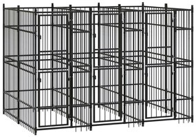 Κλουβί Σκύλου Εξωτερικού Χώρου 5,53 μ² από Ατσάλι - Μαύρο