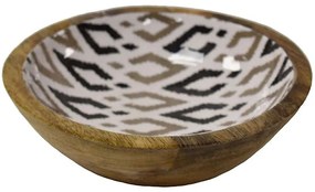 Διακοσμητικό Μπωλ Mango Enamel Patch 00.07.7466B Φ20x6,5cm Multi Wood