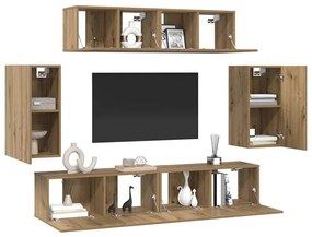 vidaXL Σετ επίπλου τηλεόρασης 6 pcs artisan δρυς 80 x 30 x 30 cm